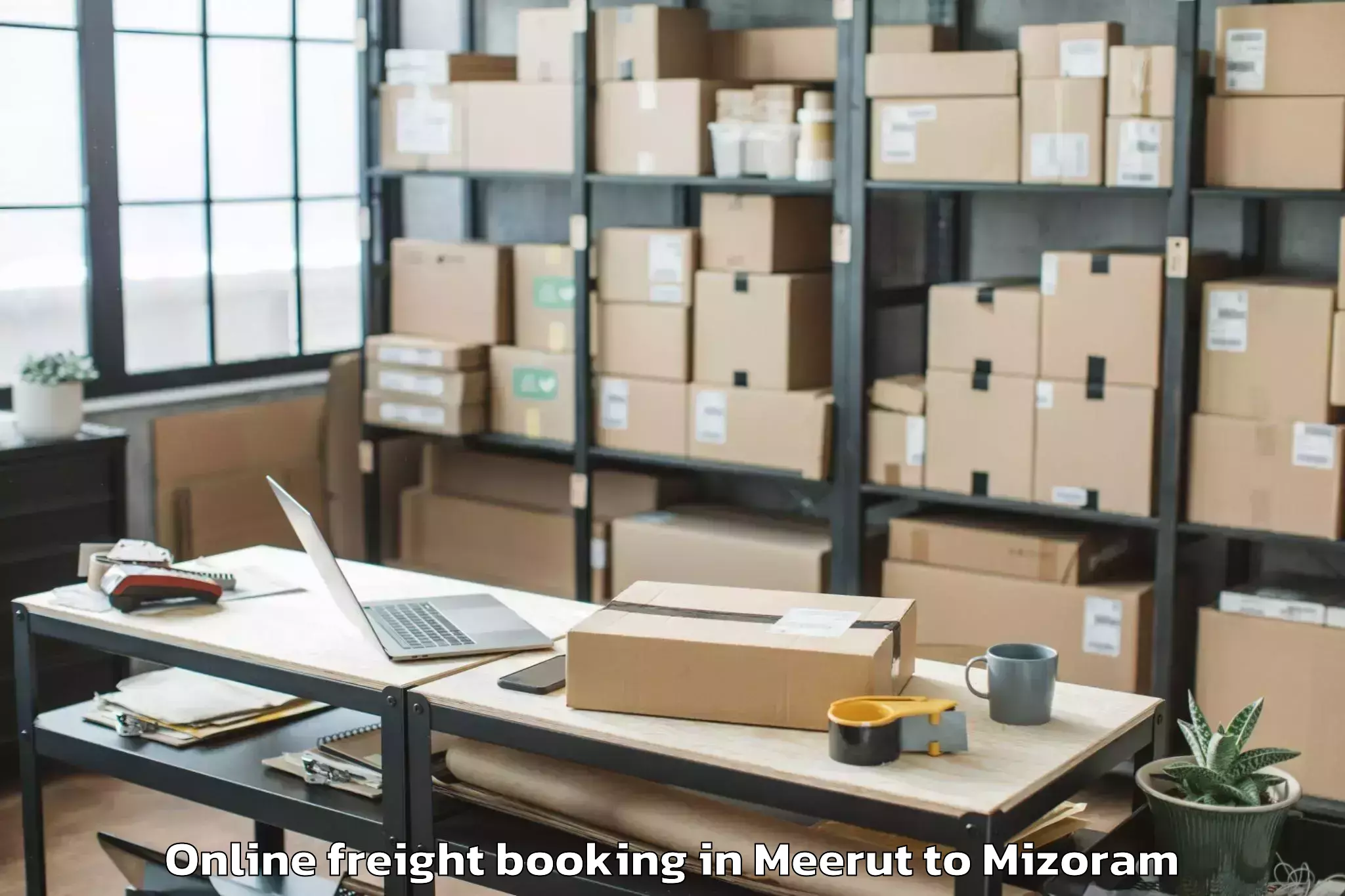 Leading Meerut to Tlangnuam Part Online Freight Booking Provider